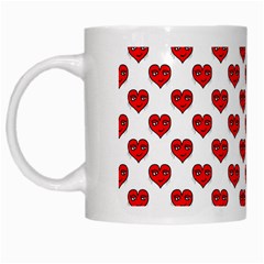 Emoji Heart Character Drawing  White Mugs