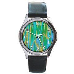 Pattern Round Metal Watch