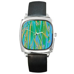 Pattern Square Metal Watch