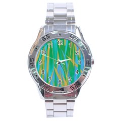 Pattern Stainless Steel Analogue Watch