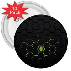 Green Android Honeycomb  3  Buttons (10 pack) 