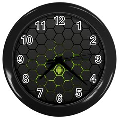 Green Android Honeycomb  Wall Clocks (Black)