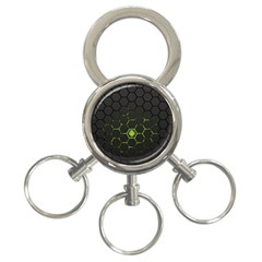 Green Android Honeycomb  3-Ring Key Chains