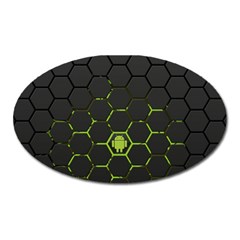 Green Android Honeycomb  Oval Magnet