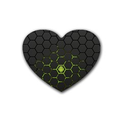 Green Android Honeycomb  Heart Coaster (4 pack) 