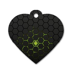 Green Android Honeycomb  Dog Tag Heart (One Side)