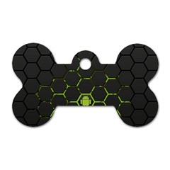 Green Android Honeycomb  Dog Tag Bone (Two Sides)