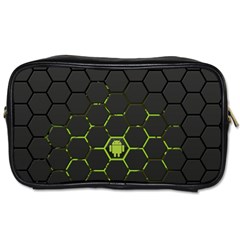 Green Android Honeycomb  Toiletries Bags 2-Side