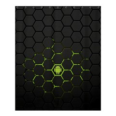 Green Android Honeycomb  Shower Curtain 60  x 72  (Medium) 