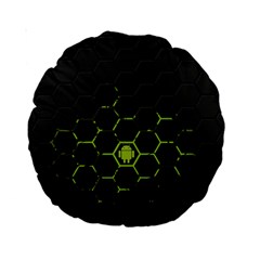 Green Android Honeycomb  Standard 15  Premium Round Cushions