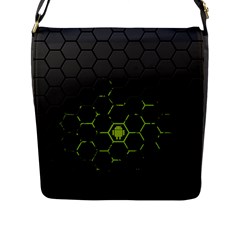 Green Android Honeycomb  Flap Messenger Bag (L) 