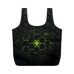 Green Android Honeycomb  Full Print Recycle Bags (M) 