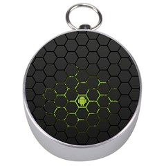 Green Android Honeycomb  Silver Compasses