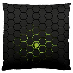 Green Android Honeycomb  Large Flano Cushion Case (One Side)