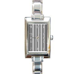 Barcode Pattern Rectangle Italian Charm Watch