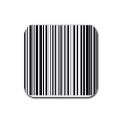 Barcode Pattern Rubber Coaster (Square) 