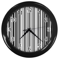 Barcode Pattern Wall Clocks (Black)