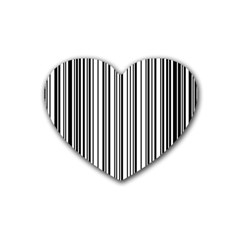 Barcode Pattern Heart Coaster (4 pack) 