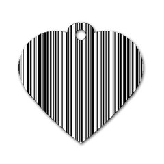 Barcode Pattern Dog Tag Heart (One Side)