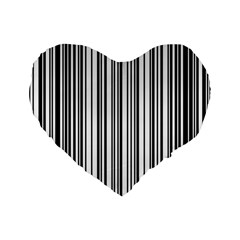 Barcode Pattern Standard 16  Premium Heart Shape Cushions