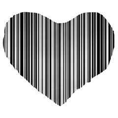 Barcode Pattern Large 19  Premium Heart Shape Cushions