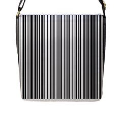 Barcode Pattern Flap Messenger Bag (L) 