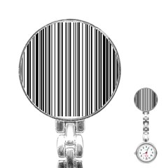 Barcode Pattern Stainless Steel Nurses Watch