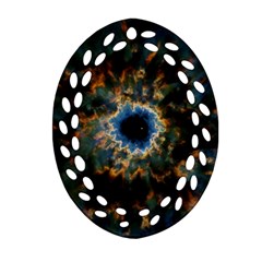 Crazy Giant Galaxy Nebula Oval Filigree Ornament (Two Sides)