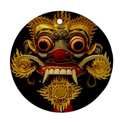 Bali Mask Round Ornament (Two Sides)