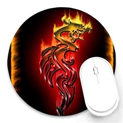 Dragon Fire Round Mousepads