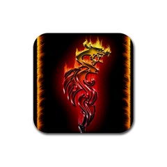 Dragon Fire Rubber Coaster (Square) 