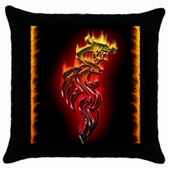 Dragon Fire Throw Pillow Case (Black)