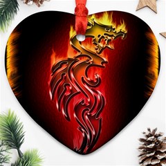 Dragon Fire Heart Ornament (Two Sides)