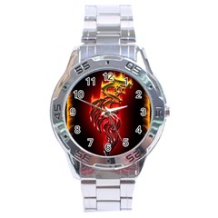 Dragon Fire Stainless Steel Analogue Watch