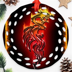 Dragon Fire Round Filigree Ornament (Two Sides)