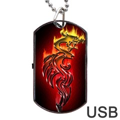 Dragon Fire Dog Tag USB Flash (Two Sides)