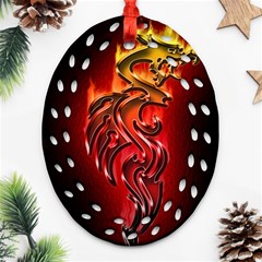 Dragon Fire Oval Filigree Ornament (Two Sides)