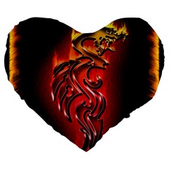 Dragon Fire Large 19  Premium Heart Shape Cushions