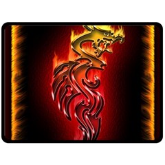 Dragon Fire Double Sided Fleece Blanket (Large) 