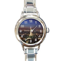 Paris At Night Round Italian Charm Watch