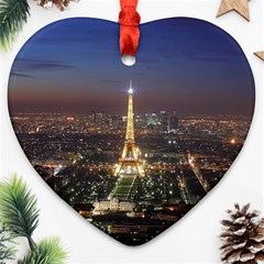 Paris At Night Ornament (Heart)