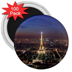 Paris At Night 3  Magnets (100 pack)