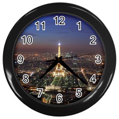 Paris At Night Wall Clocks (Black)