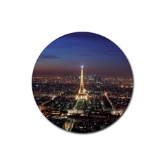 Paris At Night Rubber Coaster (Round) 