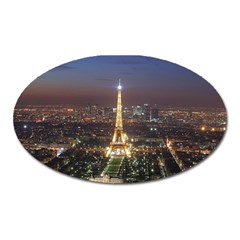 Paris At Night Oval Magnet