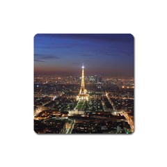 Paris At Night Square Magnet