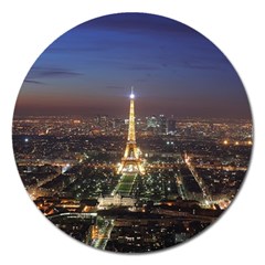 Paris At Night Magnet 5  (Round)