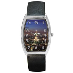 Paris At Night Barrel Style Metal Watch