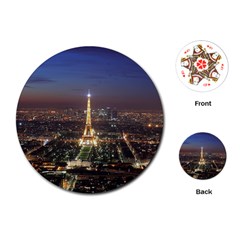 Paris At Night Playing Cards (Round) 