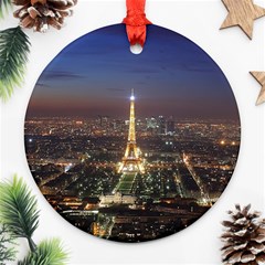 Paris At Night Round Ornament (Two Sides)